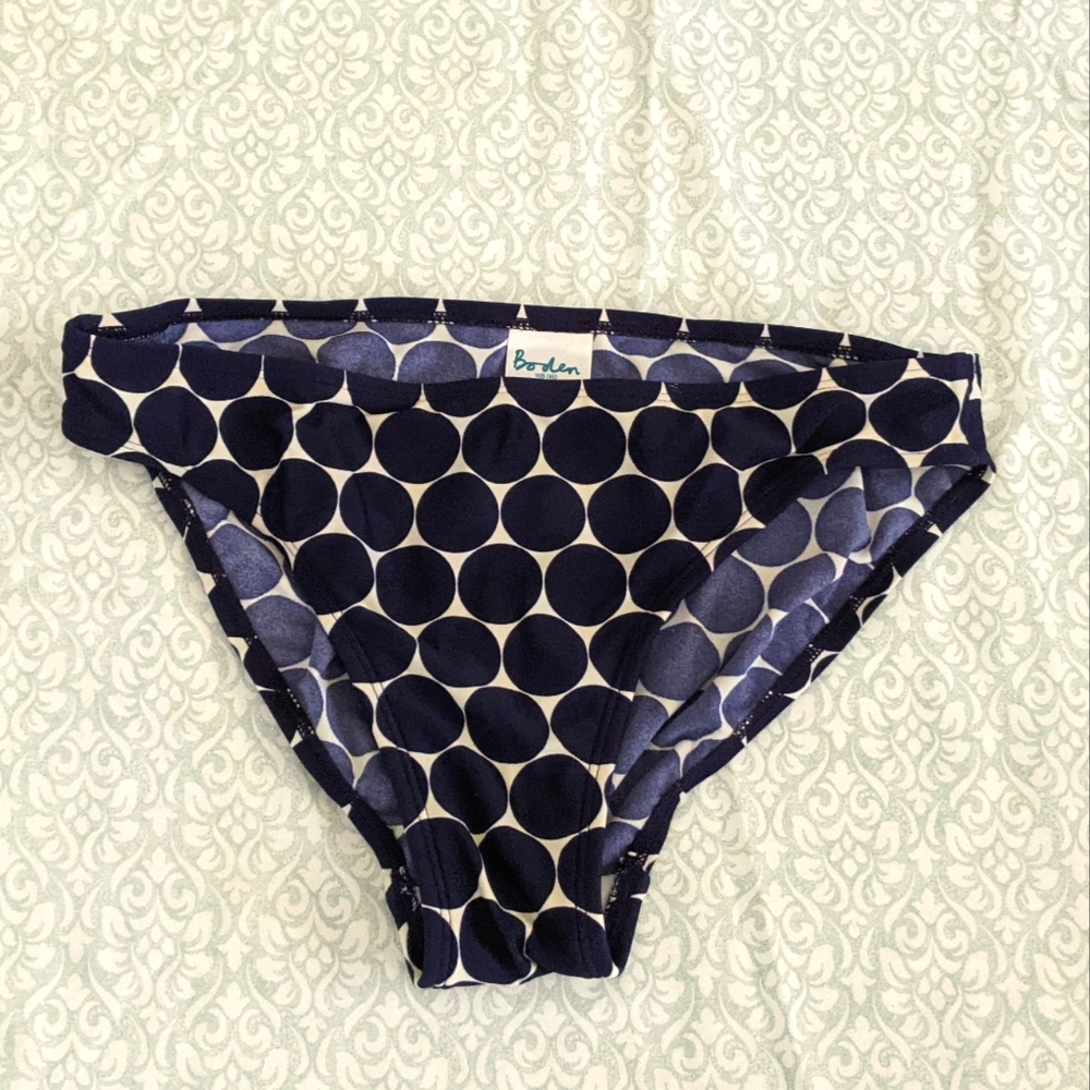 NWOT) BODEN swim bikini bottom navy dot